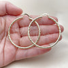 Oro Laminado Large Hoop, Gold Filled Style Diamond Cutting Finish, Golden Finish, 02.213.0245.1.50