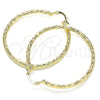 Oro Laminado Large Hoop, Gold Filled Style Diamond Cutting Finish, Golden Finish, 02.213.0245.1.50