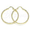 Oro Laminado Large Hoop, Gold Filled Style Diamond Cutting Finish, Golden Finish, 02.213.0245.1.50