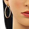 Oro Laminado Medium Hoop, Gold Filled Style Diamond Cutting Finish, Golden Finish, 02.213.0246.1.40
