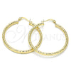 Oro Laminado Medium Hoop, Gold Filled Style Diamond Cutting Finish, Golden Finish, 02.213.0246.1.40