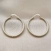 Oro Laminado Medium Hoop, Gold Filled Style Hollow Design, Diamond Cutting Finish, Golden Finish, 02.213.0246.1.40