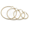 Oro Laminado Medium Hoop, Gold Filled Style Hollow Design, Diamond Cutting Finish, Golden Finish, 02.213.0246.1.40
