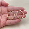 Oro Laminado Medium Hoop, Gold Filled Style Hollow Design, Diamond Cutting Finish, Golden Finish, 02.213.0246.1.30