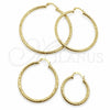 Oro Laminado Medium Hoop, Gold Filled Style Hollow Design, Diamond Cutting Finish, Golden Finish, 02.213.0246.1.30