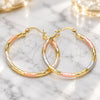 Oro Laminado Medium Hoop, Gold Filled Style Diamond Cutting Finish, Tricolor, 02.213.0156.1.40