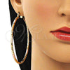 Oro Laminado Extra Large Hoop, Gold Filled Style Diamond Cutting Finish, Tricolor, 02.213.0150.1.70