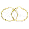 Oro Laminado Large Hoop, Gold Filled Style Diamond Cutting Finish, Golden Finish, 02.213.0156.50