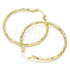 Oro Laminado Large Hoop, Gold Filled Style Hollow Design, Diamond Cutting Finish, Golden Finish, 02.213.0156.50