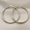 Oro Laminado Large Hoop, Gold Filled Style Hollow Design, Diamond Cutting Finish, Golden Finish, 02.213.0156.50