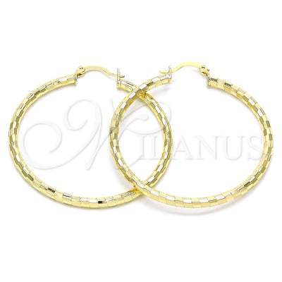 Gold Filled Hoop Earrings — Large Hoop Hollow Design Diamond Cutting 02. for wholesale, main product view