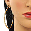 Oro Laminado Extra Large Hoop, Gold Filled Style Diamond Cutting Finish, Golden Finish, 02.213.0150.70