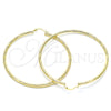 Oro Laminado Extra Large Hoop, Gold Filled Style Diamond Cutting Finish, Golden Finish, 02.213.0152.70