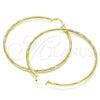 Oro Laminado Extra Large Hoop, Gold Filled Style Diamond Cutting Finish, Golden Finish, 02.213.0152.70