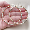 Oro Laminado Extra Large Hoop, Gold Filled Style Hollow Design, Diamond Cutting Finish, Golden Finish, 02.213.0152.70