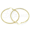 Oro Laminado Extra Large Hoop, Gold Filled Style Hollow Design, Diamond Cutting Finish, Golden Finish, 02.213.0152.70