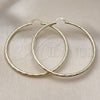 Oro Laminado Extra Large Hoop, Gold Filled Style Hollow Design, Diamond Cutting Finish, Golden Finish, 02.213.0152.70