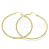 Oro Laminado Extra Large Hoop, Gold Filled Style Hollow Design, Diamond Cutting Finish, Golden Finish, 02.213.0152.70