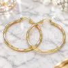Oro Laminado Large Hoop, Gold Filled Style Diamond Cutting Finish, Tricolor, 02.213.0152.1.50