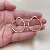 Oro Laminado Medium Hoop, Gold Filled Style Diamond Cutting Finish, Golden Finish, 02.213.0150.30