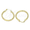 Oro Laminado Medium Hoop, Gold Filled Style Diamond Cutting Finish, Golden Finish, 02.213.0150.30