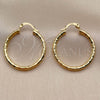 Oro Laminado Medium Hoop, Gold Filled Style Diamond Cutting Finish, Golden Finish, 02.213.0150.30