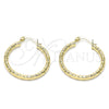 Oro Laminado Medium Hoop, Gold Filled Style Diamond Cutting Finish, Golden Finish, 02.213.0150.30