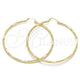 Oro Laminado Extra Large Hoop, Gold Filled Style Diamond Cutting Finish, Tricolor, 02.213.0152.1.70
