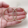 Oro Laminado Large Hoop, Gold Filled Style Hollow Design, Diamond Cutting Finish, Golden Finish, 02.213.0152.50