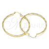 Oro Laminado Large Hoop, Gold Filled Style Hollow Design, Diamond Cutting Finish, Golden Finish, 02.213.0152.50
