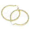 Oro Laminado Large Hoop, Gold Filled Style Hollow Design, Diamond Cutting Finish, Golden Finish, 02.213.0152.50