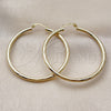 Oro Laminado Large Hoop, Gold Filled Style Hollow Design, Diamond Cutting Finish, Golden Finish, 02.213.0152.50