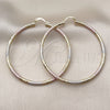 Oro Laminado Large Hoop, Gold Filled Style Hollow Design, Diamond Cutting Finish, Tricolor, 02.213.0247.60