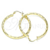 Oro Laminado Medium Hoop, Gold Filled Style Diamond Cutting Finish, Golden Finish, 02.213.0248.1.40