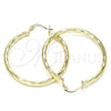 Oro Laminado Medium Hoop, Gold Filled Style Hollow Design, Diamond Cutting Finish, Golden Finish, 02.213.0248.1.40
