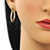 Oro Laminado Small Hoop, Gold Filled Style Diamond Cutting Finish, Tricolor, 02.213.0249.25