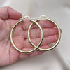 Oro Laminado Large Hoop, Gold Filled Style Hollow Design, Diamond Cutting Finish, Golden Finish, 02.213.0224.60