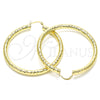 Oro Laminado Large Hoop, Gold Filled Style Hollow Design, Diamond Cutting Finish, Golden Finish, 02.213.0224.60