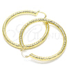 Oro Laminado Large Hoop, Gold Filled Style Hollow Design, Diamond Cutting Finish, Golden Finish, 02.213.0224.60