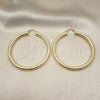Oro Laminado Large Hoop, Gold Filled Style Hollow Design, Diamond Cutting Finish, Golden Finish, 02.213.0224.60