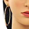 Oro Laminado Extra Large Hoop, Gold Filled Style Diamond Cutting Finish, Tricolor, 02.213.0249.70