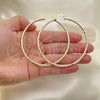 Oro Laminado Extra Large Hoop, Gold Filled Style Diamond Cutting Finish, Tricolor, 02.213.0249.70