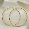 Oro Laminado Extra Large Hoop, Gold Filled Style Diamond Cutting Finish, Tricolor, 02.213.0249.70