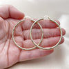 Oro Laminado Large Hoop, Gold Filled Style Hollow Design, Diamond Cutting Finish, Golden Finish, 02.213.0153.50