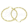 Oro Laminado Large Hoop, Gold Filled Style Hollow Design, Diamond Cutting Finish, Golden Finish, 02.213.0153.50