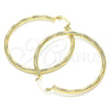 Oro Laminado Large Hoop, Gold Filled Style Hollow Design, Diamond Cutting Finish, Golden Finish, 02.213.0153.50