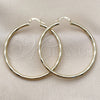 Oro Laminado Large Hoop, Gold Filled Style Hollow Design, Diamond Cutting Finish, Golden Finish, 02.213.0153.50