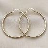 Oro Laminado Large Hoop, Gold Filled Style Hollow Design, Diamond Cutting Finish, Golden Finish, 02.213.0153.50