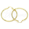 Oro Laminado Large Hoop, Gold Filled Style Diamond Cutting Finish, Golden Finish, 02.213.0249.1.50