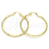 Oro Laminado Large Hoop, Gold Filled Style Diamond Cutting Finish, Golden Finish, 02.213.0249.1.50